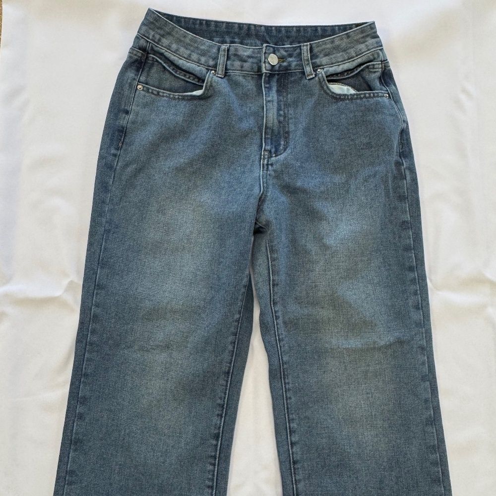NVFelix High Rise Wide Leg Medium Wash Jean Size Medium - Picture 2 of 6